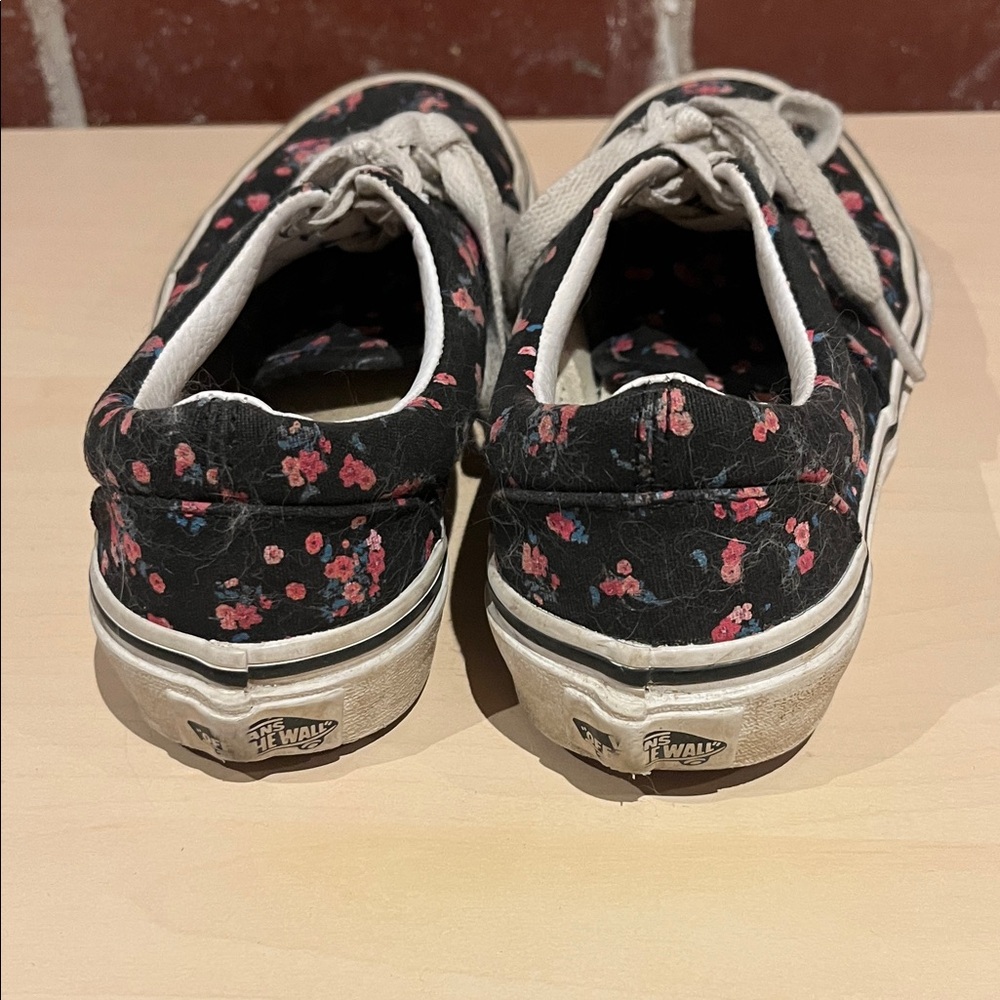 Vans Black and Pink Floral Sneakers - Picture 3 of 5